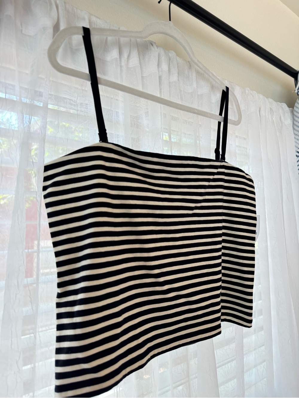 GAP Black and White Striped Cropped Camisole